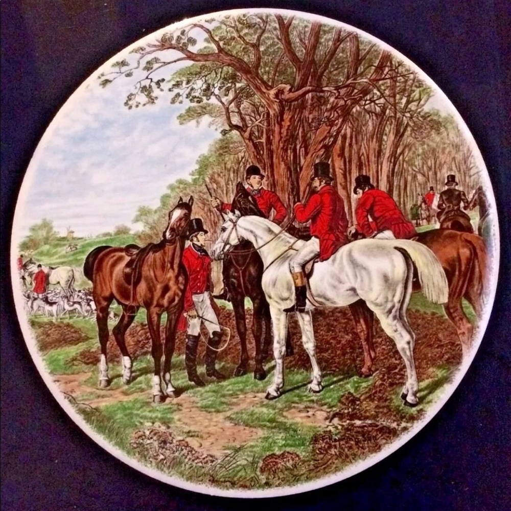 New Richard E. Bishop Hunt Scene Tile Horse Trivet